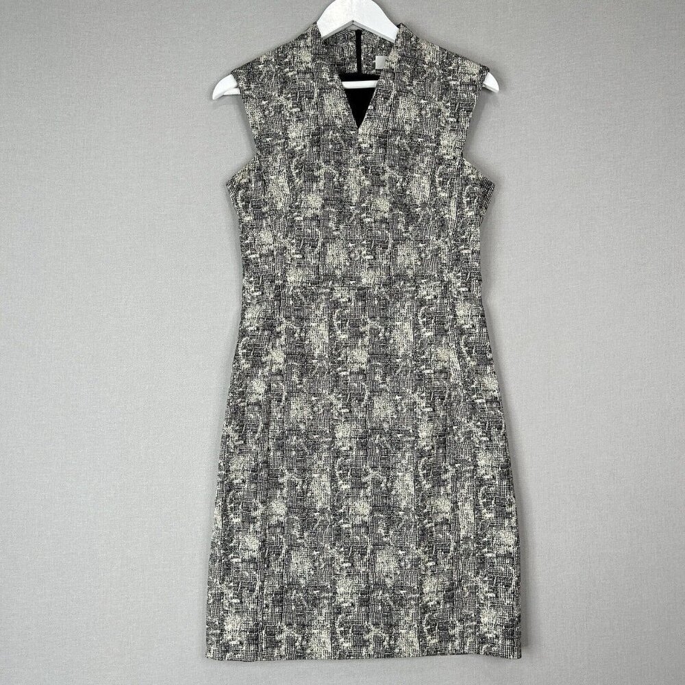 MM Lafleur Womens Dress 6 Black Aditi Crackle Jacquard Shift Work Office Basic